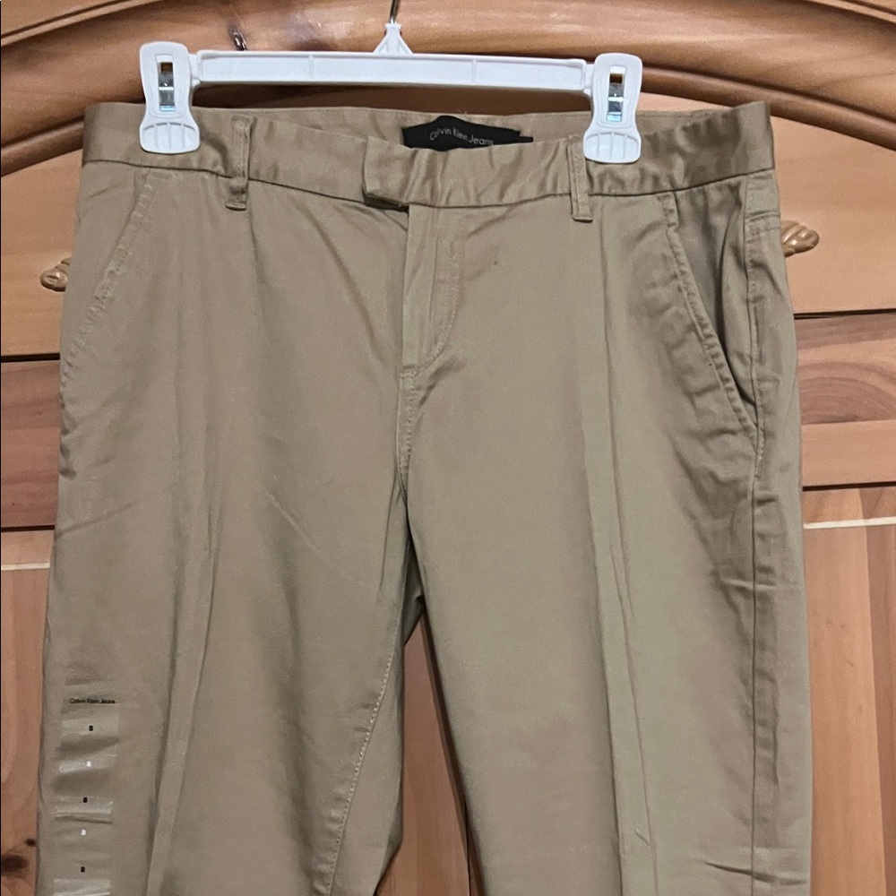 Calvin Klein Jeans Tan ankle twill pants